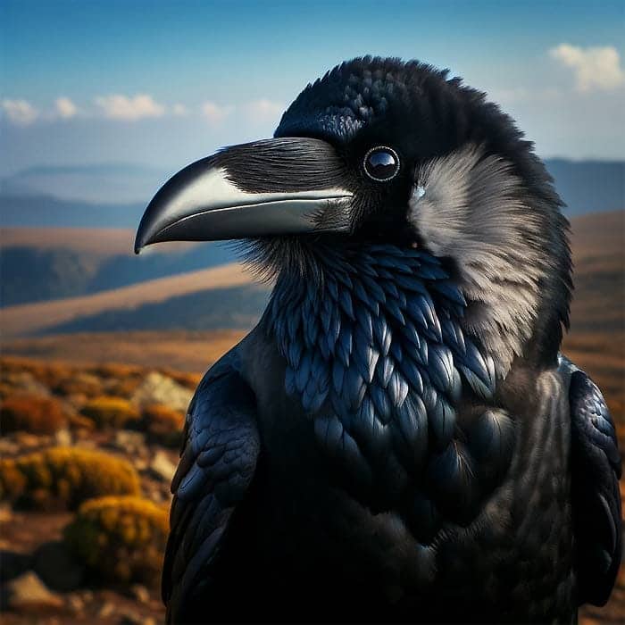 Thick-billed-Raven (Corvus-crassirostris) Thick-billed-Raven (Corvus-crassirostris)