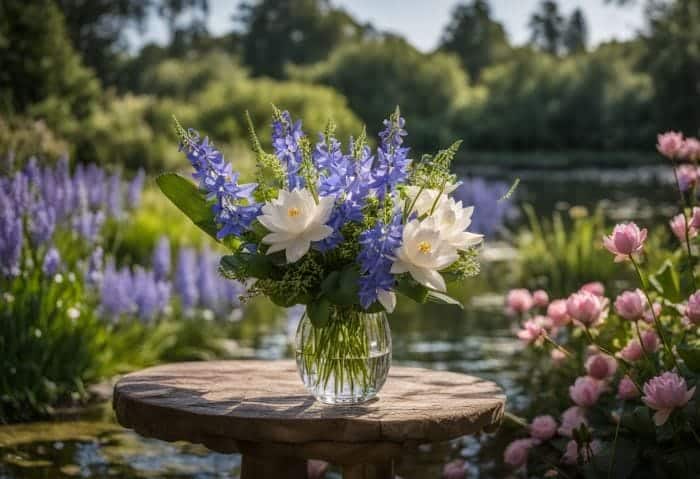 Overview The Two Flowers for July Larkspur and Water Lily Overview The Two Flowers for July Larkspur and Water Lily